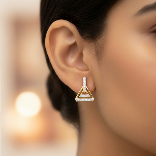 Apex Triangle Round Diamond Stud Earrings Apex Triangle Round Diamond Stud Earrings