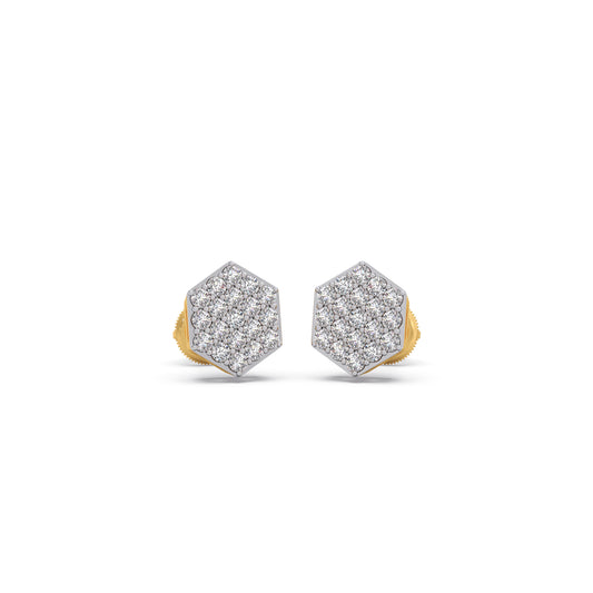 Golden Hive Diamond Stud Earrings Golden Hive Diamond Stud Earrings - Yellow