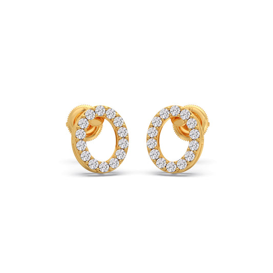 Oval Outline Diamond Earrings Oval Outline Diamond Earrings - Yellow