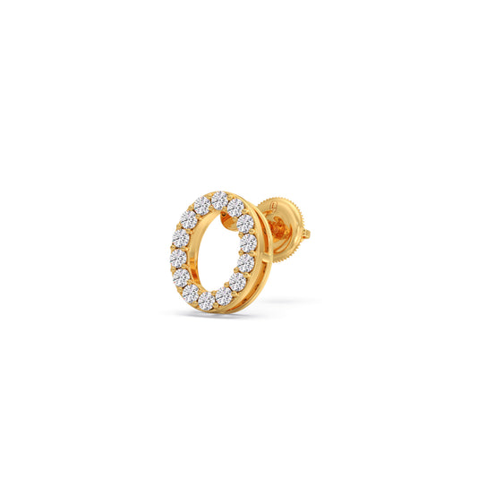 Oval Outline Diamond Earrings Oval Outline Diamond Earrings - Yellow