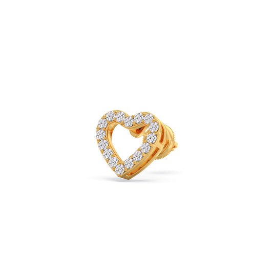 Hollow Heart Diamond Earrings Hollow Heart Diamond Earrings - Yellow