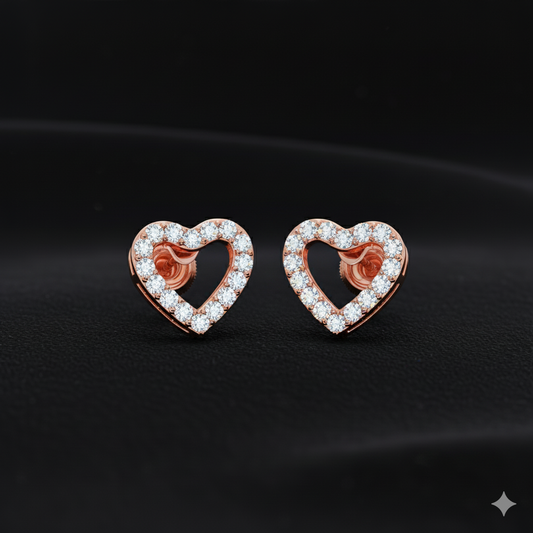 Hollow Heart Diamond Earrings Hollow Heart Diamond Earrings