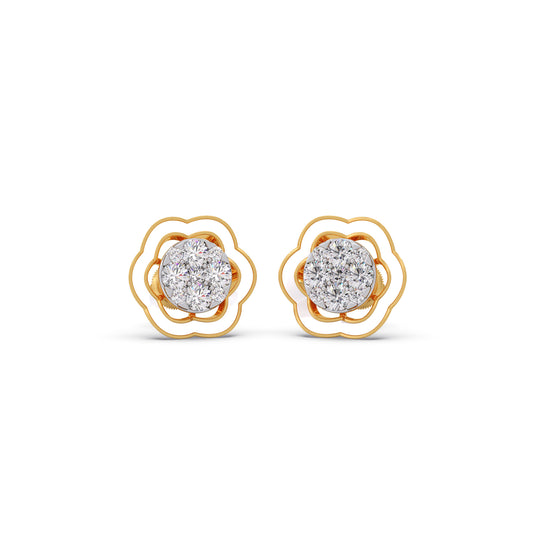 Bloom Cluster Diamond Stud Earrings Bloom Cluster Diamond Stud Earrings - Yellow