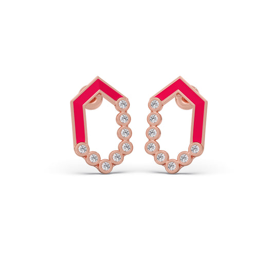 Hexa Pop Diamond stud Earrings Hexa Pop Diamond stud Earrings - Rose