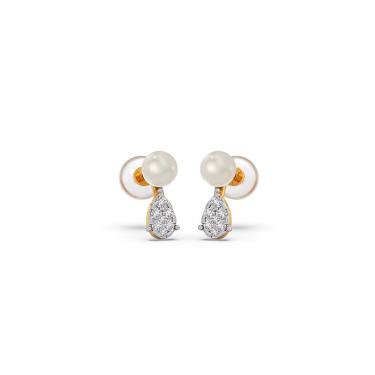 Pearl Dewdrop Diamond Drop Earrings Pearl Dewdrop Diamond Drop Earrings - Yellow