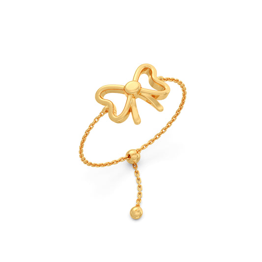 Ribbon Bow Gold Flexi Ring Ribbon Bow Gold Flexi Ring - Yellow