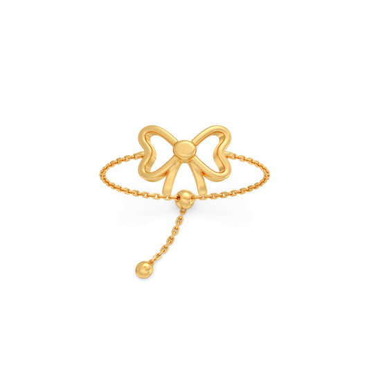Ribbon Bow Gold Flexi Ring Ribbon Bow Gold Flexi Ring - Yellow