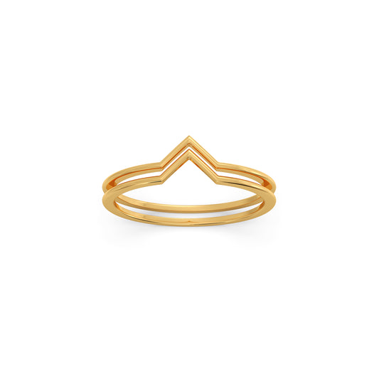 Duo Chevron Gold Stackable Ring Duo Chevron Gold Stackable Ring - Yellow