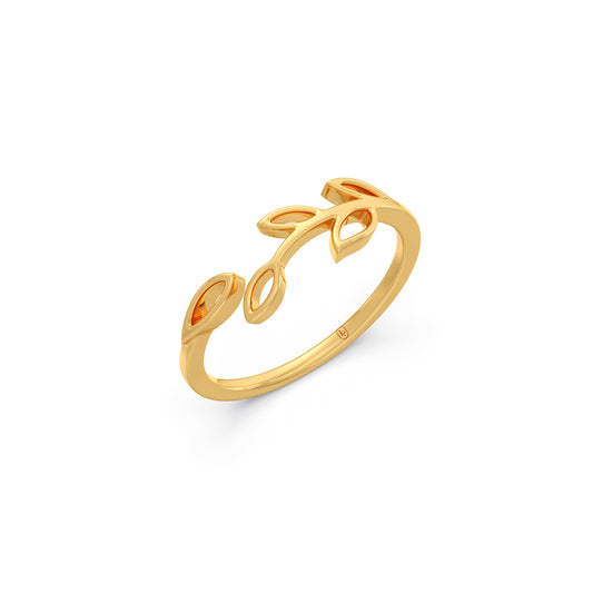 laurel leaf Gold Ring laurel leaf Gold Ring - Yellow