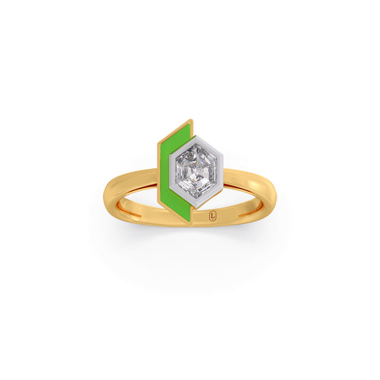 Hexora-enamel Verdant Solitaire Ring Hexora-enamel Verdant Solitaire Ring - Yellow
