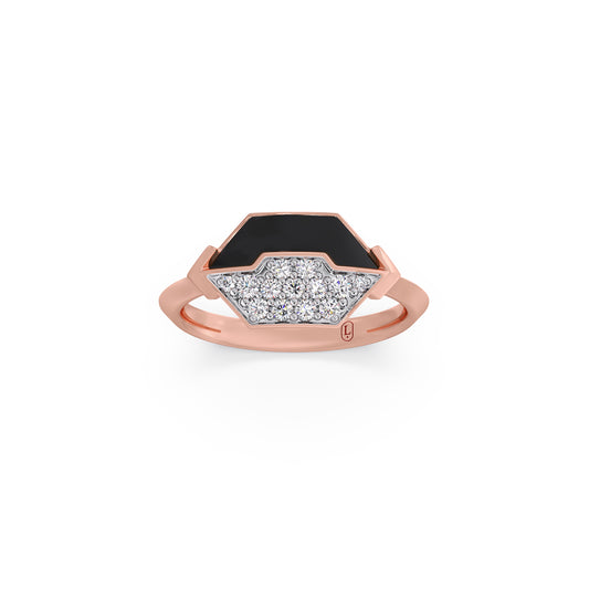 Hexa-Enamel Round Diamond Ring Hexa-Enamel Round Diamond Ring - Rose