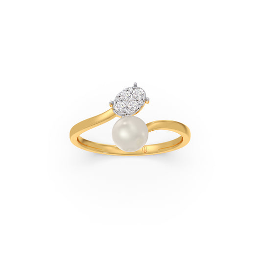 Luna Pearl Diamond Bypass Ring Luna Pearl Diamond Bypass Ring - Yellow