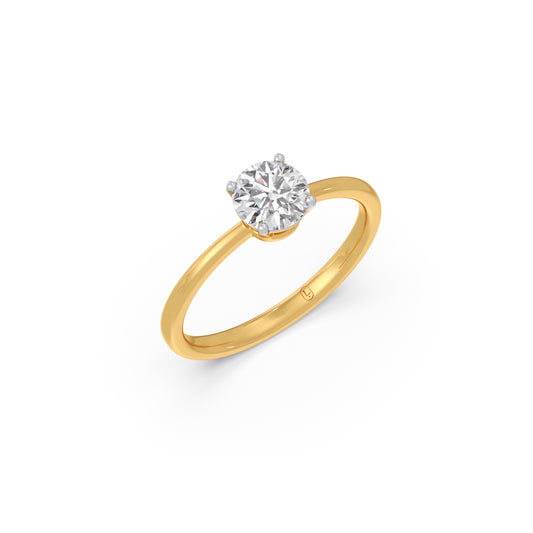 Minimalist Round Solitaire Ring Minimalist Round Solitaire Ring - Yellow