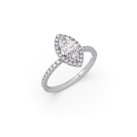 card-product Marquise Cut Engagement Ring with Halo Setting