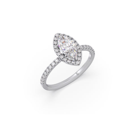 Marquise Cut Engagement Ring with Halo Setting Marquise Cut Engagement Ring with Halo Setting