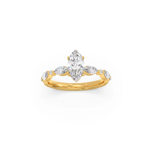 Marquise Cut with Side Diamonds Accent Engagement Ring Marquise Cut with Side Diamonds Accent Engagement Ring