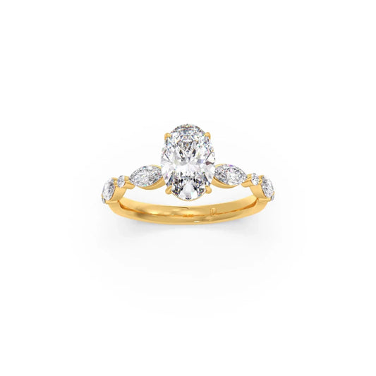 Oval Cut with Side Diamonds Accent Engagement Ring Oval Cut with Side Diamonds Accent Engagement Ring