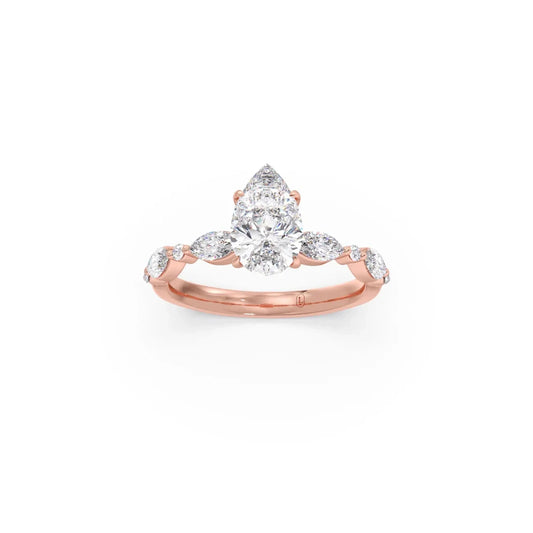 Pear Cut with Side Diamonds Accent Engagement Ring Pear Cut with Side Diamonds Accent Engagement Ring
