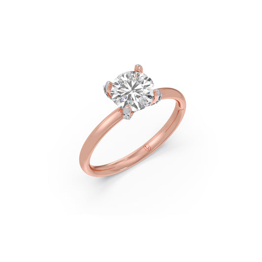 1.31 cts Round Brilliant Solitaire Ring 1.31 cts Round Brilliant Solitaire Ring - Rose