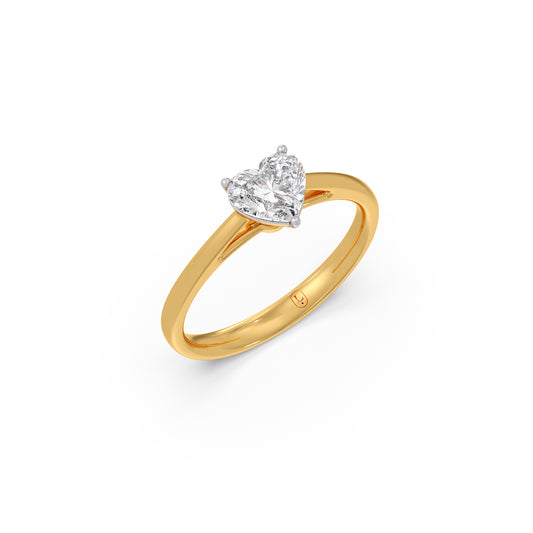 Solitaire Heart Shape Diamond Engagement Ring - 0.88 Cts Solitaire Heart Shape Diamond Engagement Ring - 0.88 Cts - Yellow