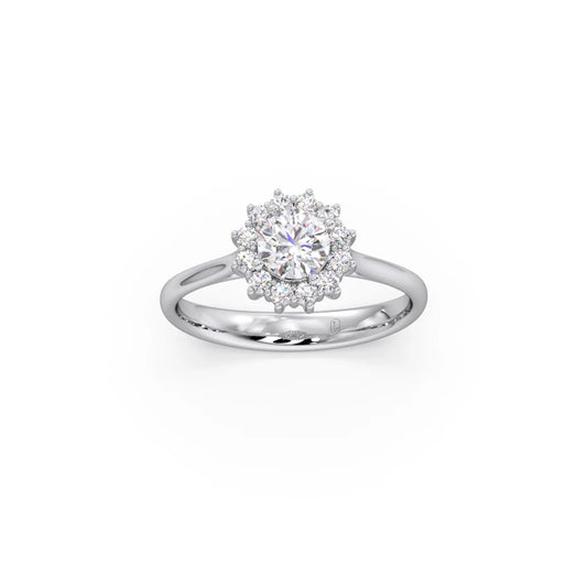 Round Shape Diamond with Halo Setting Ring Round Shape Diamond with Halo Setting Ring