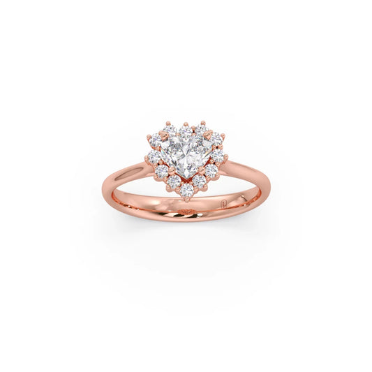 Heart Shape Diamond with Halo Setting Ring Heart Shape Diamond with Halo Setting Ring