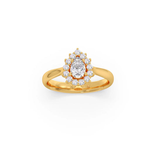 Tear Drop Shape Diamond with Halo Setting Ring Tear Drop Shape Diamond with Halo Setting Ring