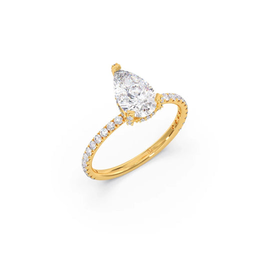 Pear Shape Diamond with Micro Setting Ring Pear Shape Diamond with Micro Setting Ring - Yellow