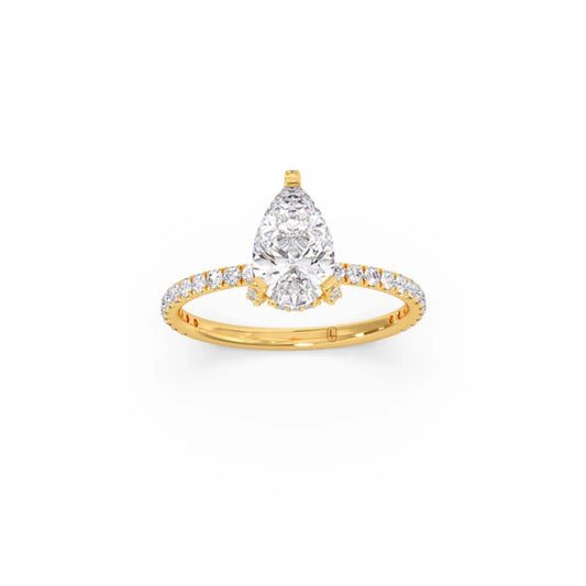Pear Shape Diamond with Micro Setting Ring Pear Shape Diamond with Micro Setting Ring