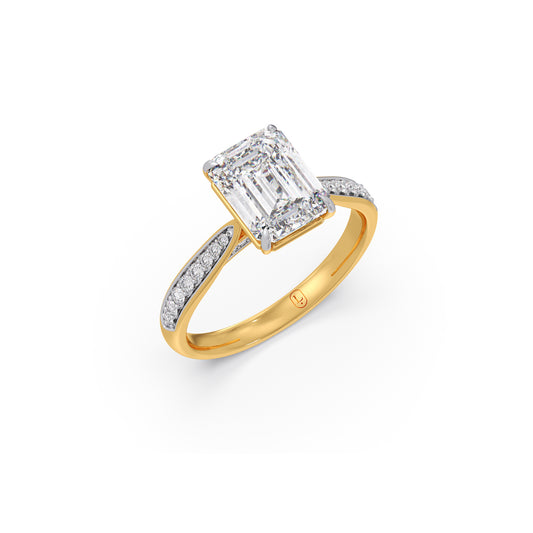 1.70 Cts Emerald Cut Diamond Engagement Ring 1.70 Cts Emerald Cut Diamond Engagement Ring - Yellow