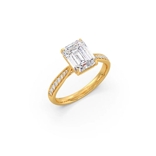 1.70 Cts Emerald Cut Diamond Engagement Ring 1.70 Cts Emerald Cut Diamond Engagement Ring - Yellow