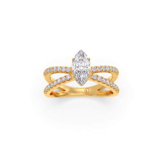 Marquise Diamond Crossover Micro Pave Engagement Ring Marquise Diamond Crossover Micro Pave Engagement Ring