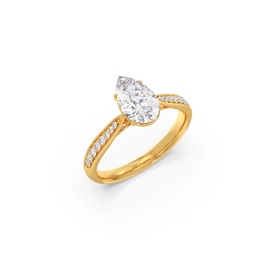 1.45 Cts Pear Cut Diamond Engagement Ring 1.45 Cts Pear Cut Diamond Engagement Ring - Yellow