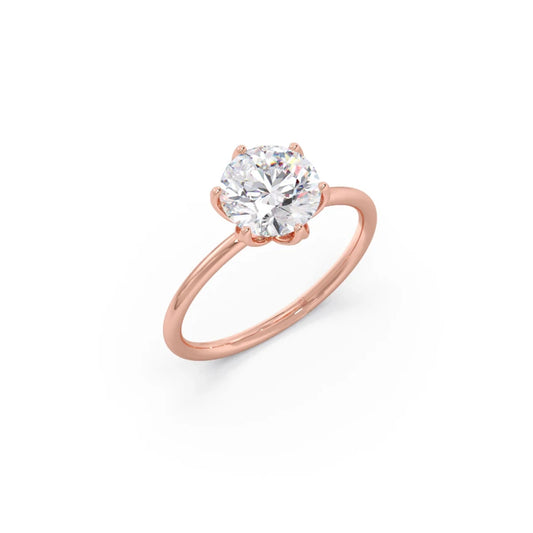card-product Round Solitaire Tulip Setting Engagement Ring