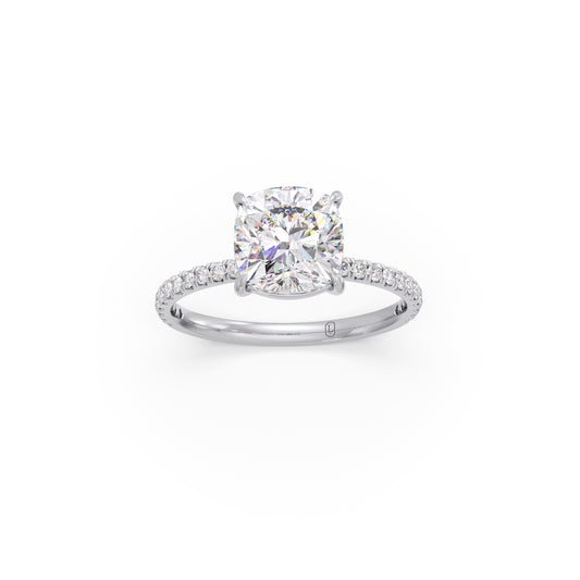 Cushion Cut Engagement Ring Cushion Cut Engagement Ring - White