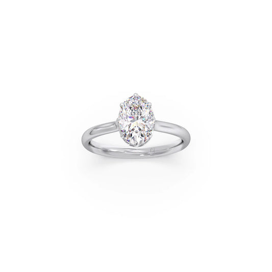 1.50 Cts Oval Shape Engagement Ring with Hidden Halo Setting 1.50 Cts Oval Shape Engagement Ring with Hidden Halo Setting