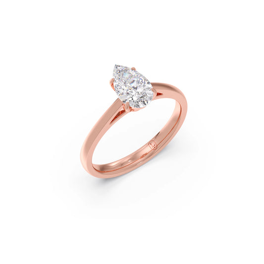 Classic Pear-Shaped Solitaire Ring - 1.00 Cts Classic Pear-Shaped Solitaire Ring - 1.00 Cts - Rose