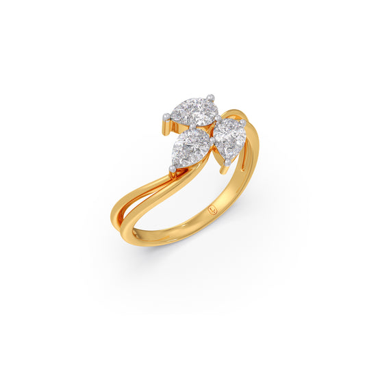 Pear Diamond Trilogy Engagement Ring Pear Diamond Trilogy Engagement Ring - Yellow