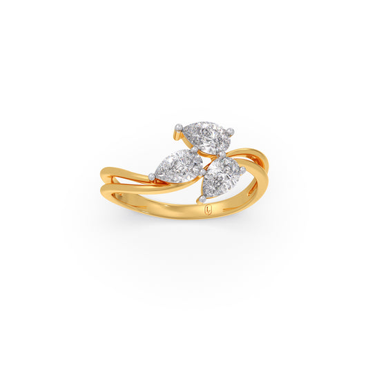 Pear Diamond Trilogy Engagement Ring Pear Diamond Trilogy Engagement Ring - Yellow