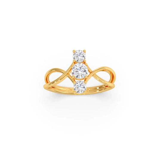 Interlocking Three-Stone Diamond Ring Interlocking Three-Stone Diamond Ring