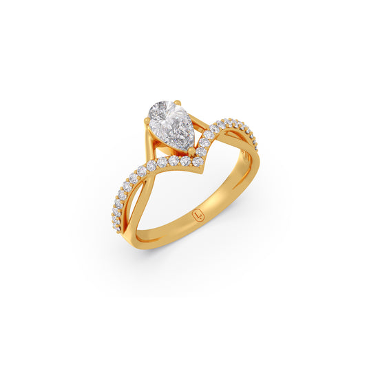 Whimsical Pear Diamond Ring Whimsical Pear Diamond Ring - Yellow