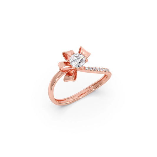 Whimsical Round Diamond Engagement Ring Whimsical Round Diamond Engagement Ring - Rose