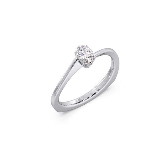 Elegant Twist Solitaire Engagement Band Elegant Twist Solitaire Engagement Band - White