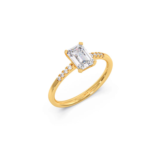 Brilliant Radiant Cut Love Solitaire Ring Brilliant Radiant Cut Love Solitaire Ring - Yellow