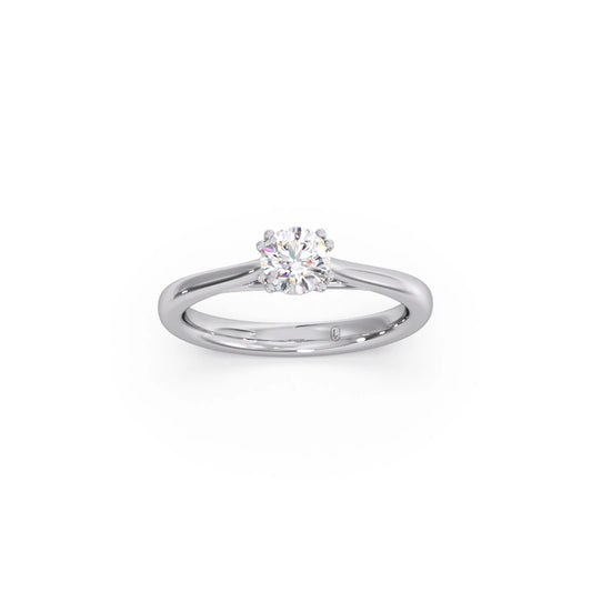 Four Prong Round Solitaire Ring 6.50mm Four Prong Round Solitaire Ring 6.50mm - White