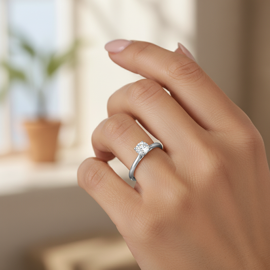 Four Prong Round Solitaire Ring 6.50mm Four Prong Round Solitaire Ring 6.50mm