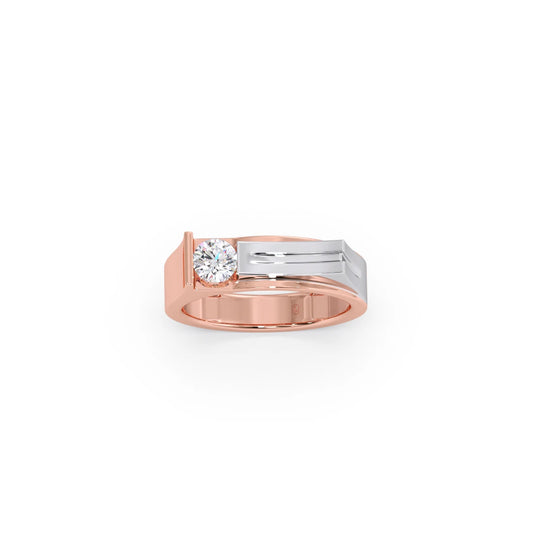 Modern Diamond Men's Two-Tone Band Ring Modern Diamond Men's Two-Tone Band Ring - Rose