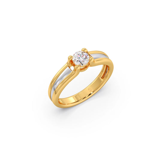 account-offers 0.32 Carat Round Diamond Two-Tone Gold Ring