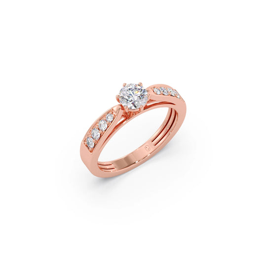 Ever-Bound Round Diamond Pavé Ring Ever-Bound Round Diamond Pavé Ring - Rose