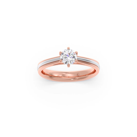 0.54 Carat Six Prong Solitaire Engagement Dual Tone Ring 0.54 Carat Six Prong Solitaire Engagement Dual Tone Ring